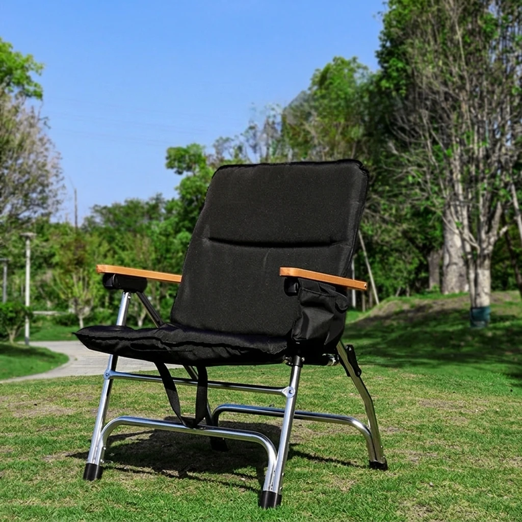 Aluminum Modern Solid Wood Folding Sofa Chair-Foldable & Portable Camping Fishing Beach Outdoor Furniture
