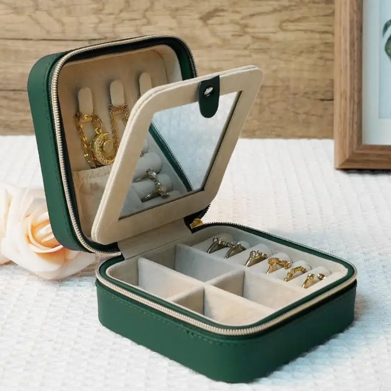 

Практичная коробка для хранения ювелирных изделий с несколькими отделениями и бархатной подкладкой, водонепроницаемый держатель