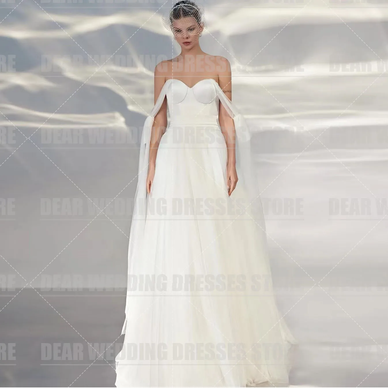 Gorgeous Off The Shoulder A Line Wedding Dresses Woman's Celebrity Sexy Sweetheart Backless Formal Elegant Princess Bride Gowns