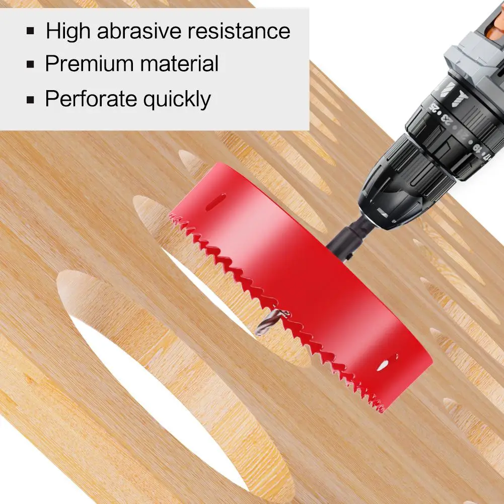 

Metal Hole Cutter Heavy-Duty Tight Fit Tool Metal Hole Cutter with Drill Bit for Wood Fiberboard PVC Pipes Aluminum Sheets Iron