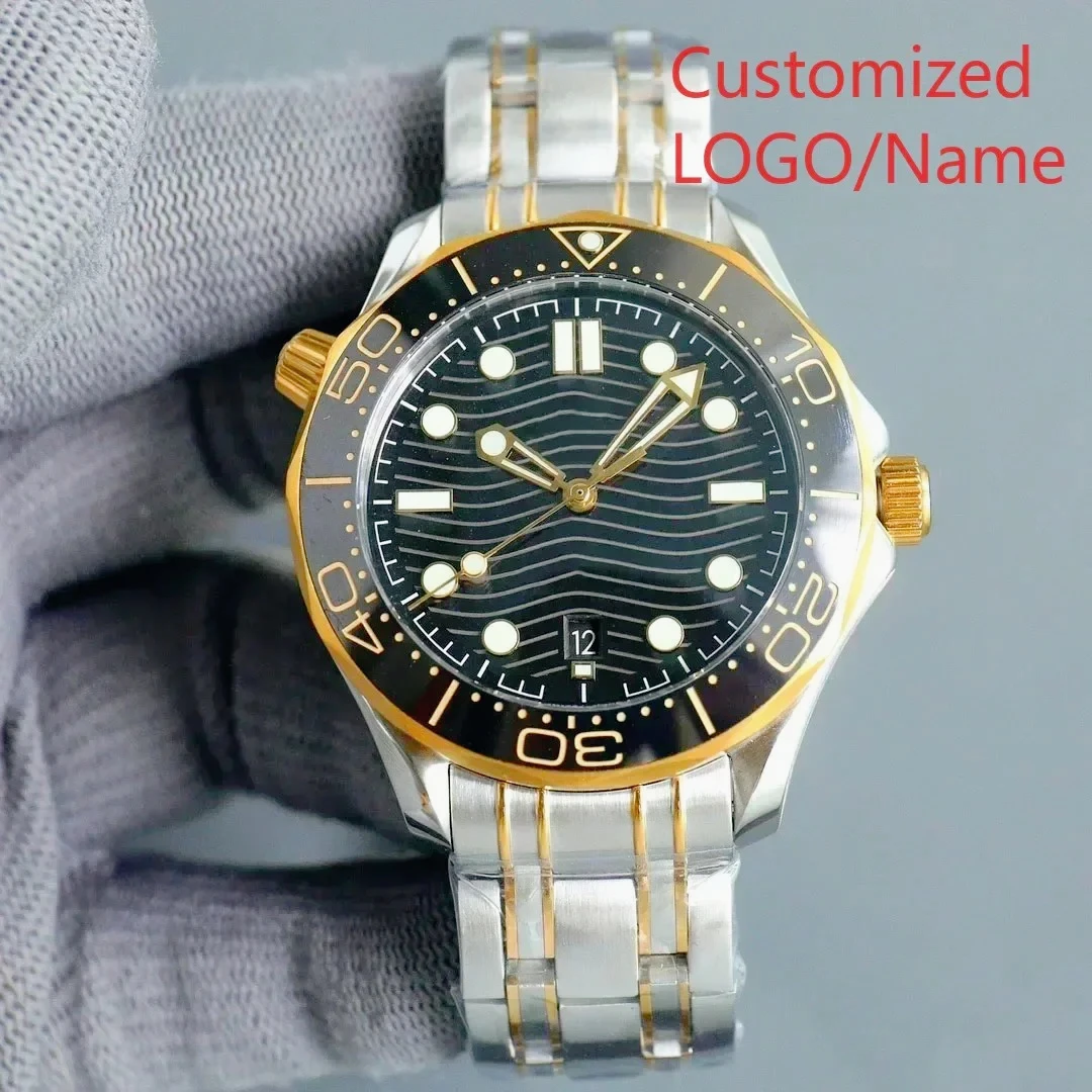 Modern Male Mechanical Watches Automatic Ornaments Casual Black Blue Ceramic Design Stainless Steel 41mm