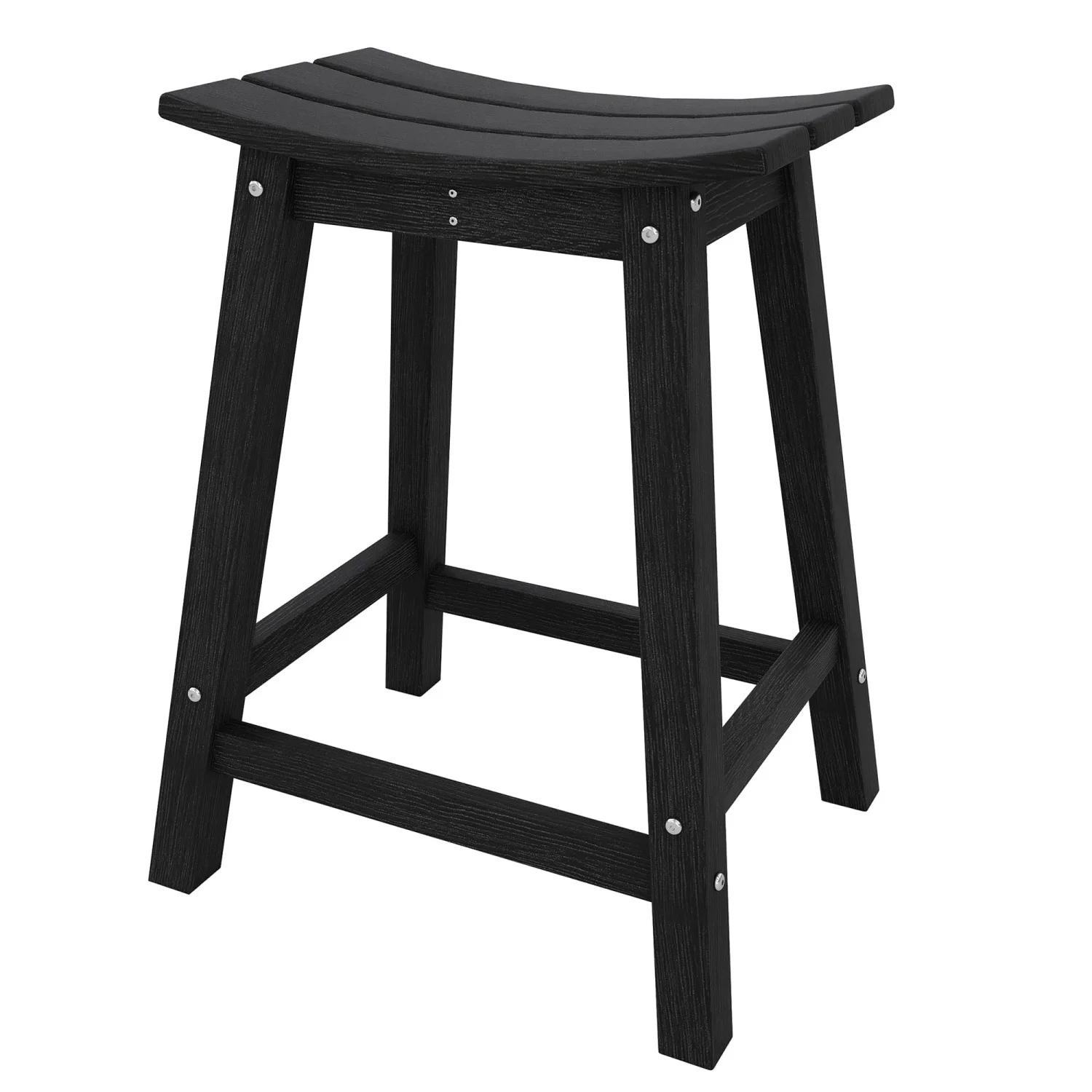 Sgabelli da bar per esterni in HDPE, resistenti alle intemperie, con altezza regolabile, sedie alte da patio in resina robusta con poggiapiedi ergonomico, antiscivolo, facili da montare, colore nero.