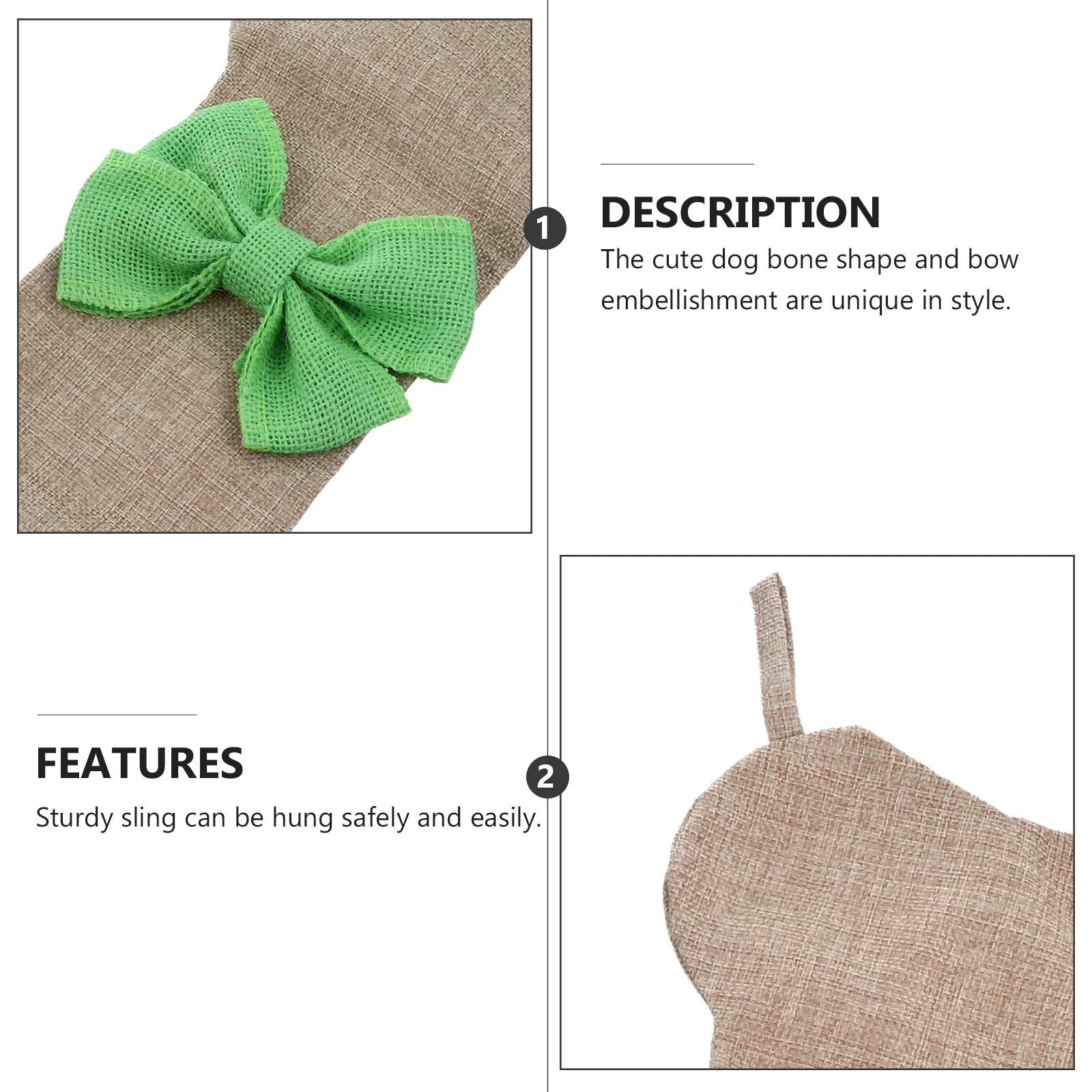 

Christmas Stockings Pendant Xmas Bone Shaped Green Pets Stocking Gift Bag Decoration Soft Festive Atmosphere Holiday DIY