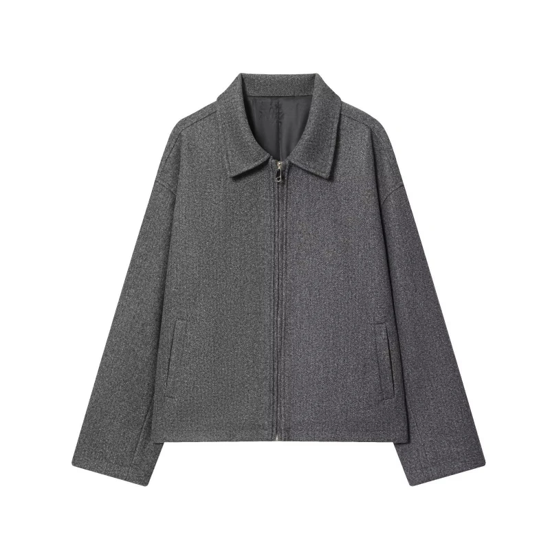 Femmes Vintage marron veste à glissière pour femmes élégant revers à manches longues manteaux courts femme Vintage automne dame rue vêtements d'extérieur