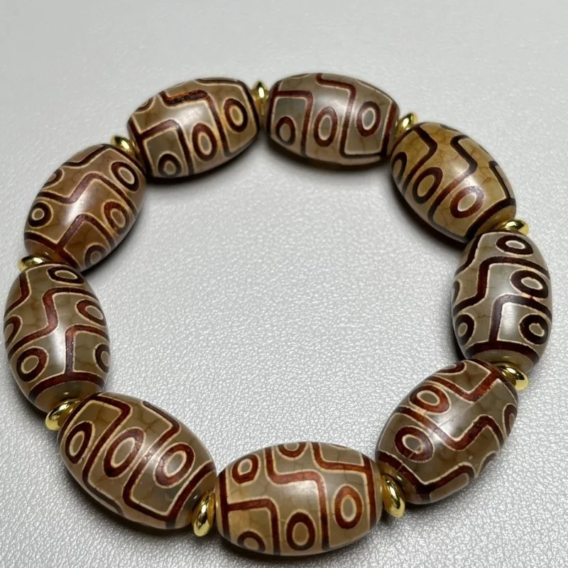 

Boutique Agate Genuine Nine-eye Family Photo Dzi Bead Bracelet Bracelet Bracelet