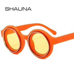 SHAUNA Fashion Candy Color Round Women Sunglasses Retro Punk Men Trending Shades UV400 Sun Glasses