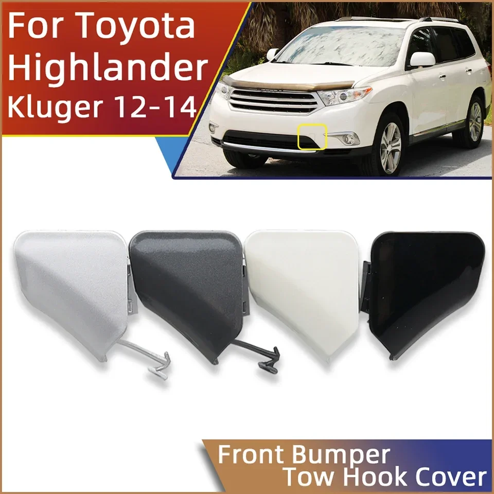 

For Toyota Highlander Kluger 2012 2013 2014 Front Bumper Tow Hook Eye Cover Lid Towing Hook Hauling Trailer Cap Trim Left Right