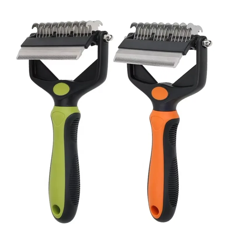 

10pcs Factory Wholesale 2 in 1 Cat Knot Comb Pet Hair Dematting Rake Comb for Dogs