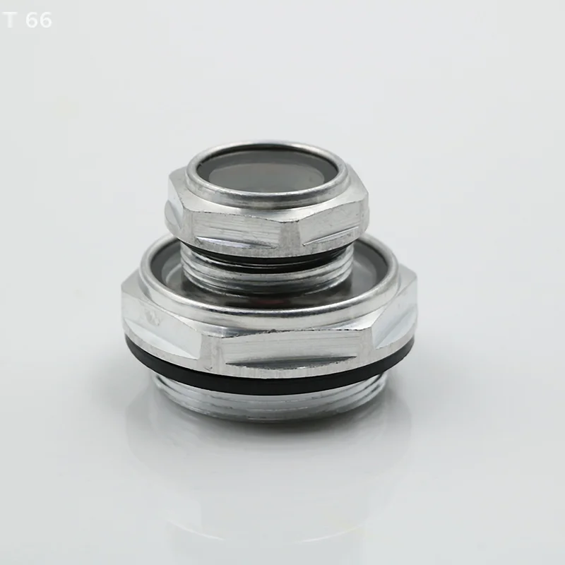 Vetro di vista del livello dell'olio del compressore d'aria in metallo filettato della finestra dell'olio circolare maschio da 16mm-48mm per il tornio del vetro di vista dell'olio del compressore d'aria