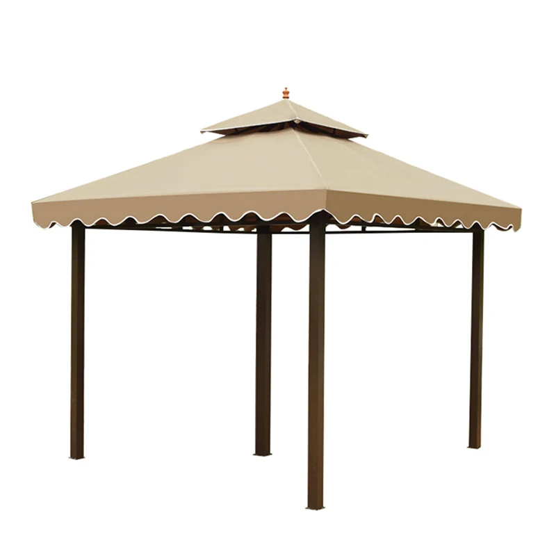 

Outdoor furniture patio PC hard top sun resistant aluminum metal gazebo mosquito netting metal garden gazebo