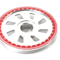 SherryBerg-polea de tamaño de cigüeñal de aluminio, Color rojo para Empi 9114, para Vw Beetle Bug, con agujeros y marcas de sincronización Rojas Quali