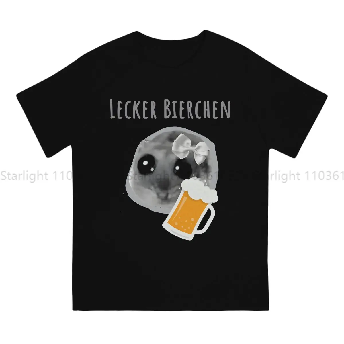 Delicious Beer Hip Hop TShirt Sad Hamster Leisure T Shirt Newest T-shirt For Men Women