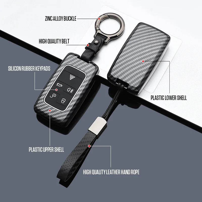 ABS Car Remote Key Case Cover Shell for Land Rover Range Rover Sport Evoque Freelander Velar Discovery 4 Jaguar XE XJ XF Guitar