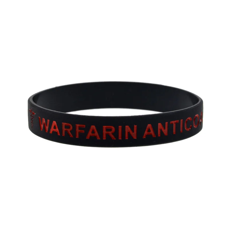 1PC/3PCS Warfarin Anticoagulant Silikon Armband Medizinische Alarm Armband 3 Farben – Detail 4