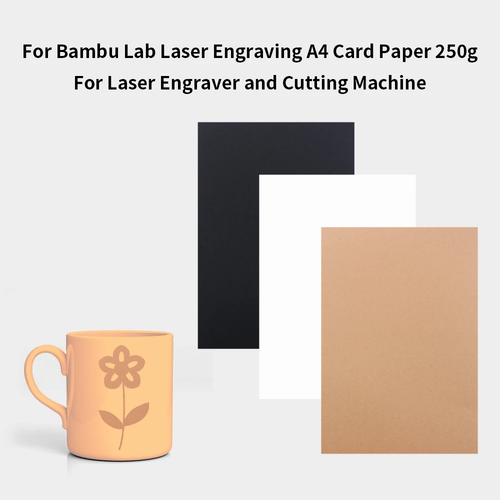 

25Pcs For Bambu Lab Laser Engraving A4 Card Paper Smooth Surface 250g Easy To Cut For Laser Engrave For 3D Printer