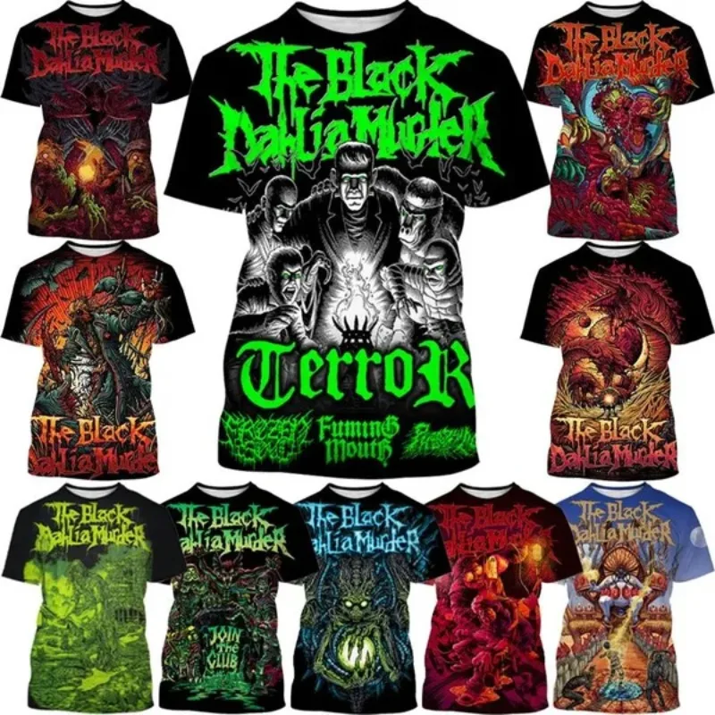 The Black Dahlia Murder Band 3D Printed T-shirt Fashion Men and Women Horror Cool Personality Round Neck Short-sleeved S-6XL