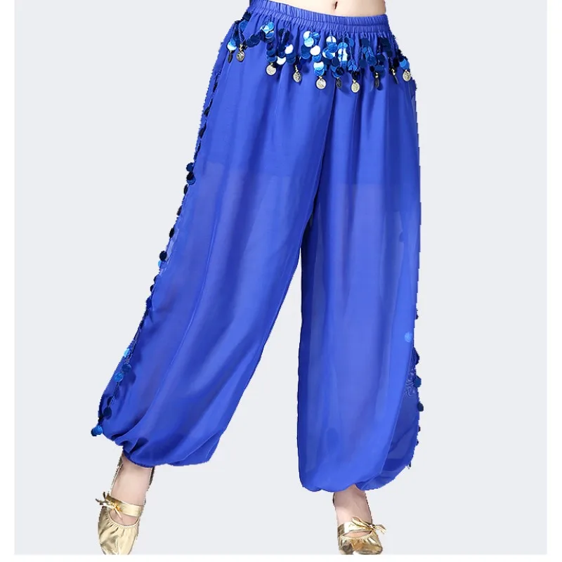 تخصيص السراويل الرقص الشرقي الهندي ملابس رقص أداء زي الترتر قيعان ممارسة الزي شق واسعة الساق فانوس #5