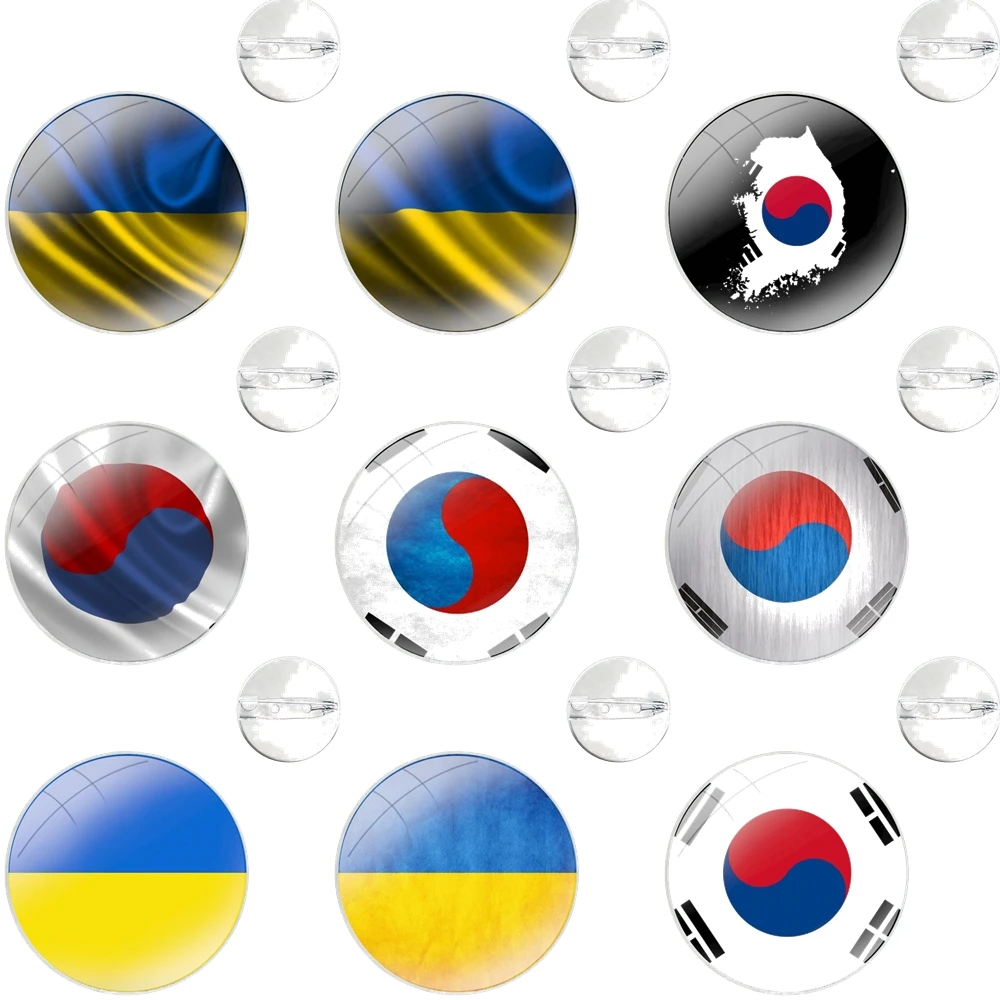 Badge Brooch Pin Accessories For Clothes Backpack Decoration gift South Korean and Ukraine flag