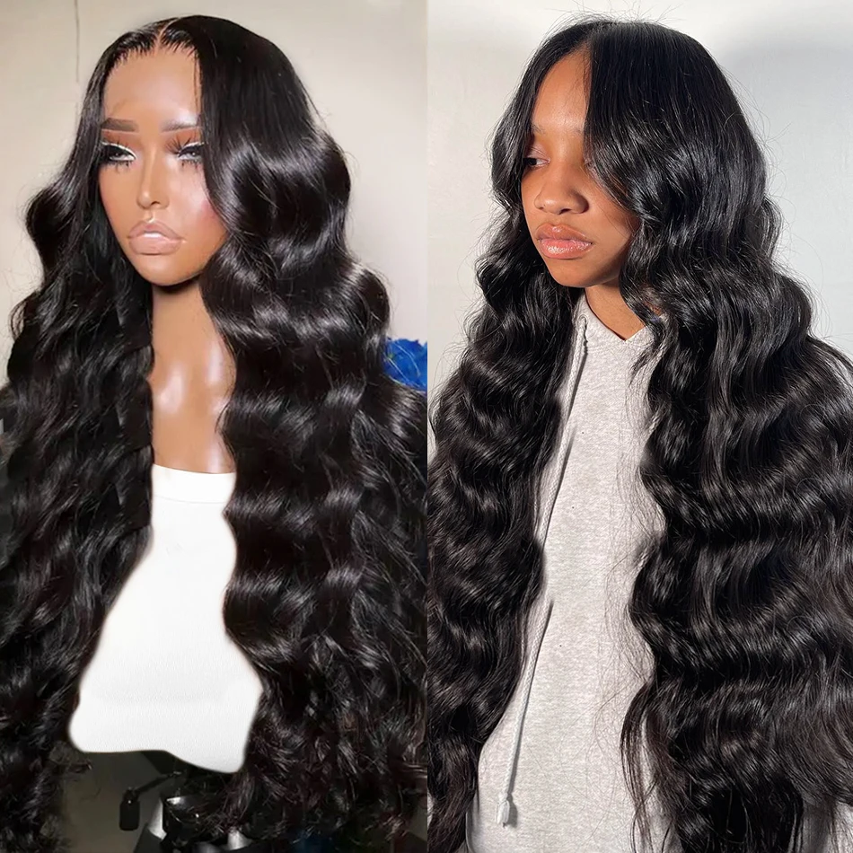 220% Brazilian 13x6 Body Wave HD Transparent Human Hair Lace Front Wig 30 38 inch Pre Plucked 13x4 Water Wave Lace Frontal Wig