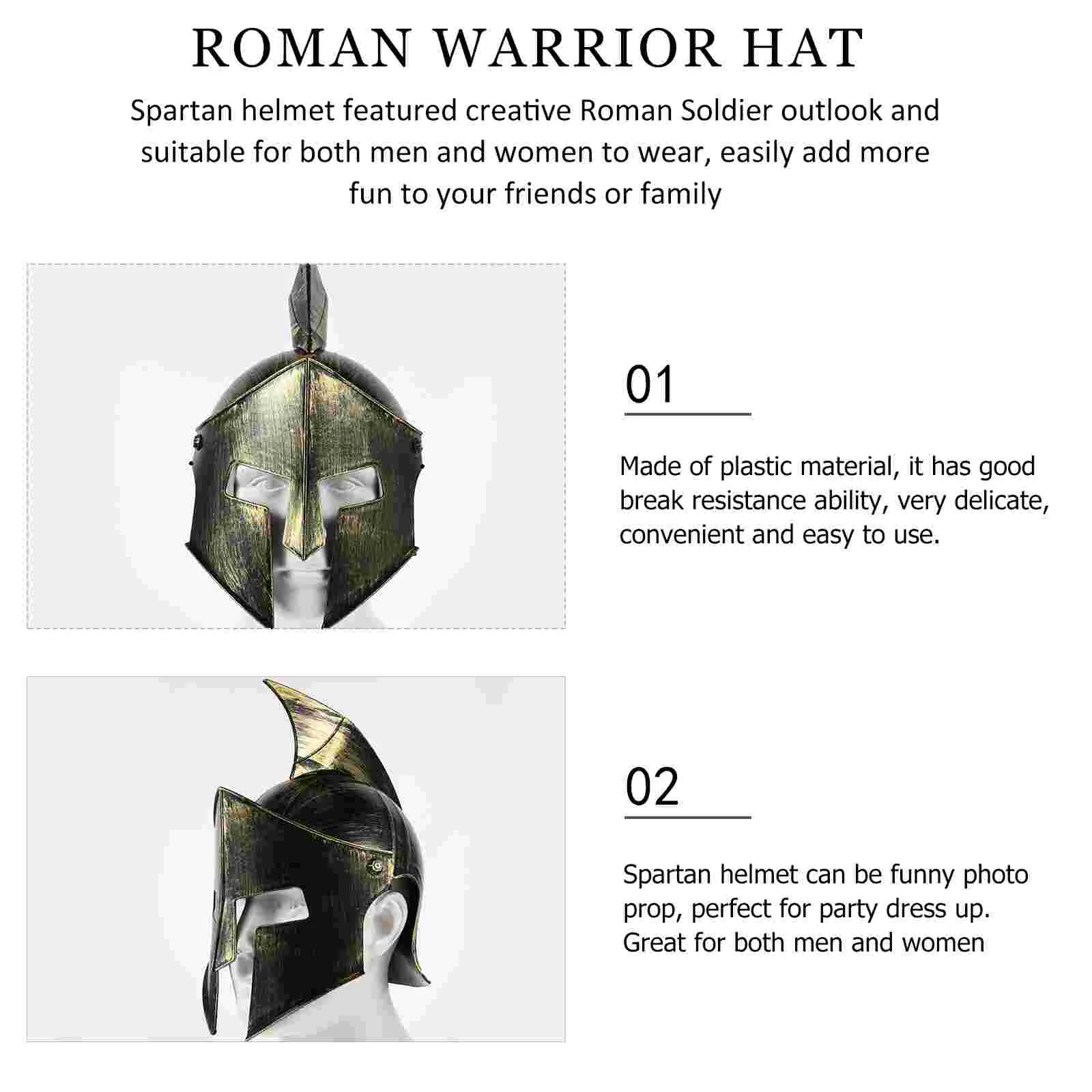 Samurai Hat Cosplay Headgear Soldier Headwear Pirate Men Roman Costume Party Prop Golden