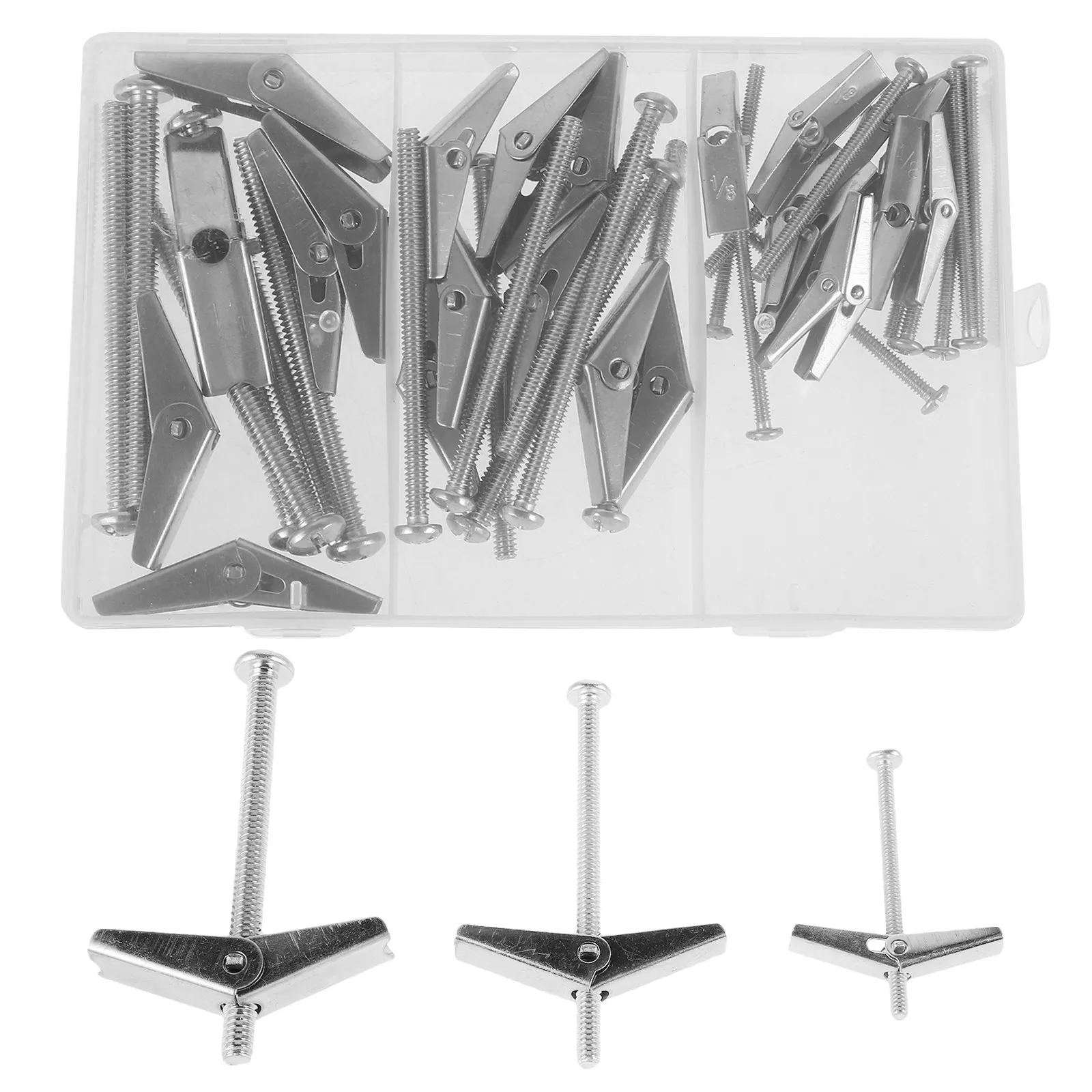 24Pcs Galvanized Steel Toggle Bolt Kit Heavy Duty Drywall Anchors Wing Nuts Set Ceiling Wall Fastener Heavy Duty Drywall Anchors