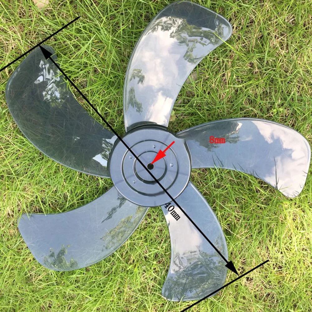 40cm Plastic Fan Blade 5 Leaves Standing Pedestal Fan Blade Table Fanner With Nut Cover Electric Fan Accessories