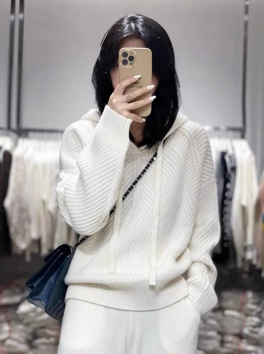 2022 autumn winter new fashion explosion hoodie 100% pure wool sweater pullover warm women