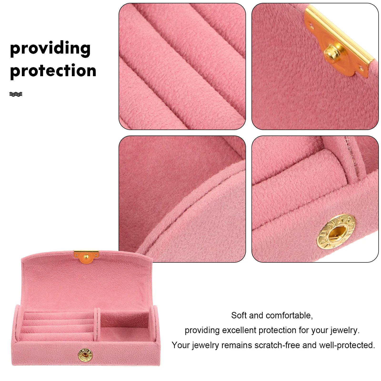 

Organizers Jewelry Box Container Portable Pearl Fleece Decorative Storage Case Travel