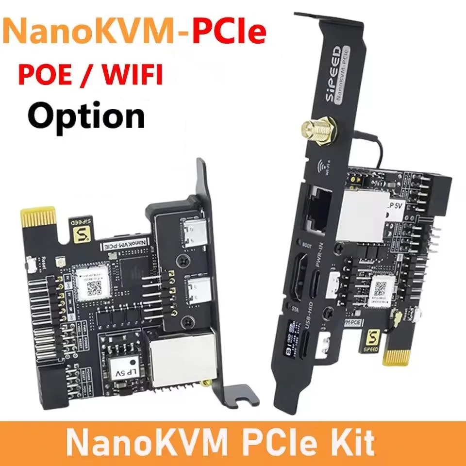 

C3936 NanoKVM PCIe Kit Optional PoE /WiFi Remote Control Operation Desktop Maintenance Server HDMI NanoKVM-PCIe RISC-V For PiKVM