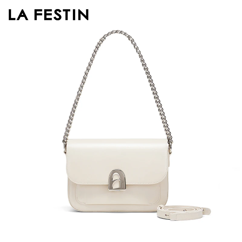 LA FESTIN Original New Handbag 2024 Women\'s bag Shoulder Chain Bag Leather Bag Crossbody Bag A-line Door Series