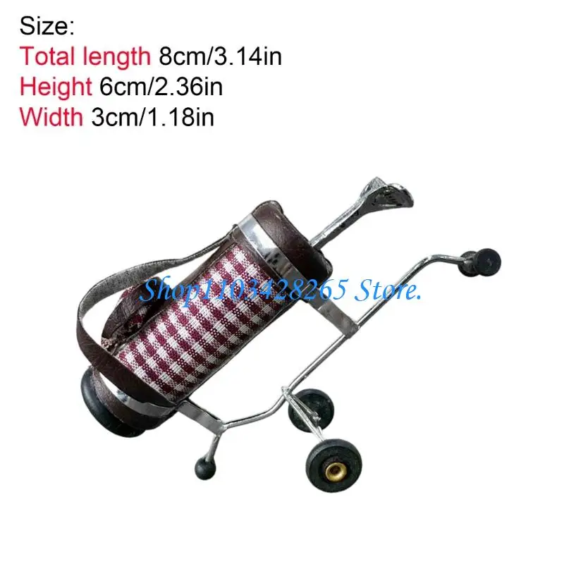 Carrello da golf da golf del carrello da golf in metallo e cuoio realistico con sfere G2te