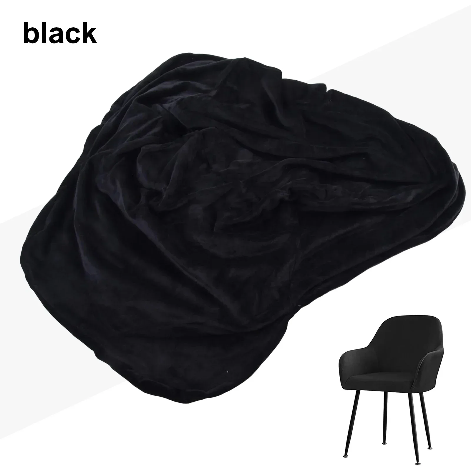 1pc Chair Cover Silver Fox Velvet Fabric Stretch Home Hotel Dining Chair High Armchair Cover  Home Textile Accessories