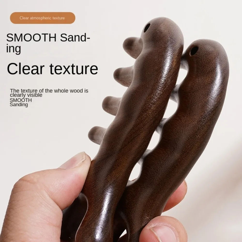 مشط تدليك ميريديان بخمسة أسنان معلق متعدد الوظائف لتدليك الرأس بأسنان واسعة يساعد على الدورة الدموية #2