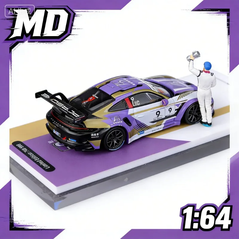 

MD 1:64 911 GT3 Baideli 9 # container, die cast alloy car model, male gift, adult collectible model.