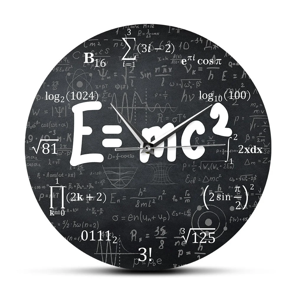 Theory of Relativity Math Formula Wall Clock Scientist Physics Teacher Gift School Classroom Decor