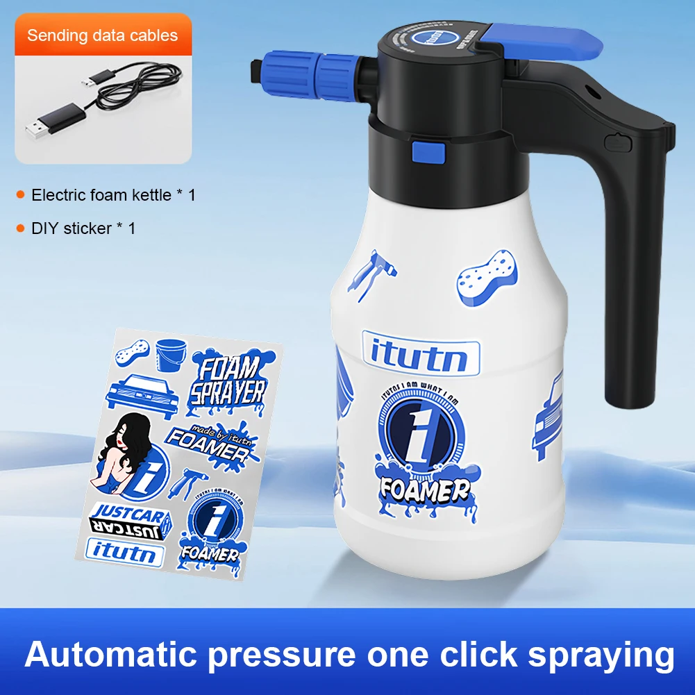 Foam Sprayer Electric Foam Generator 1.5L 2600mAh Foam Lance Endurance Car Wash Towel Foam Wash For Car Wash