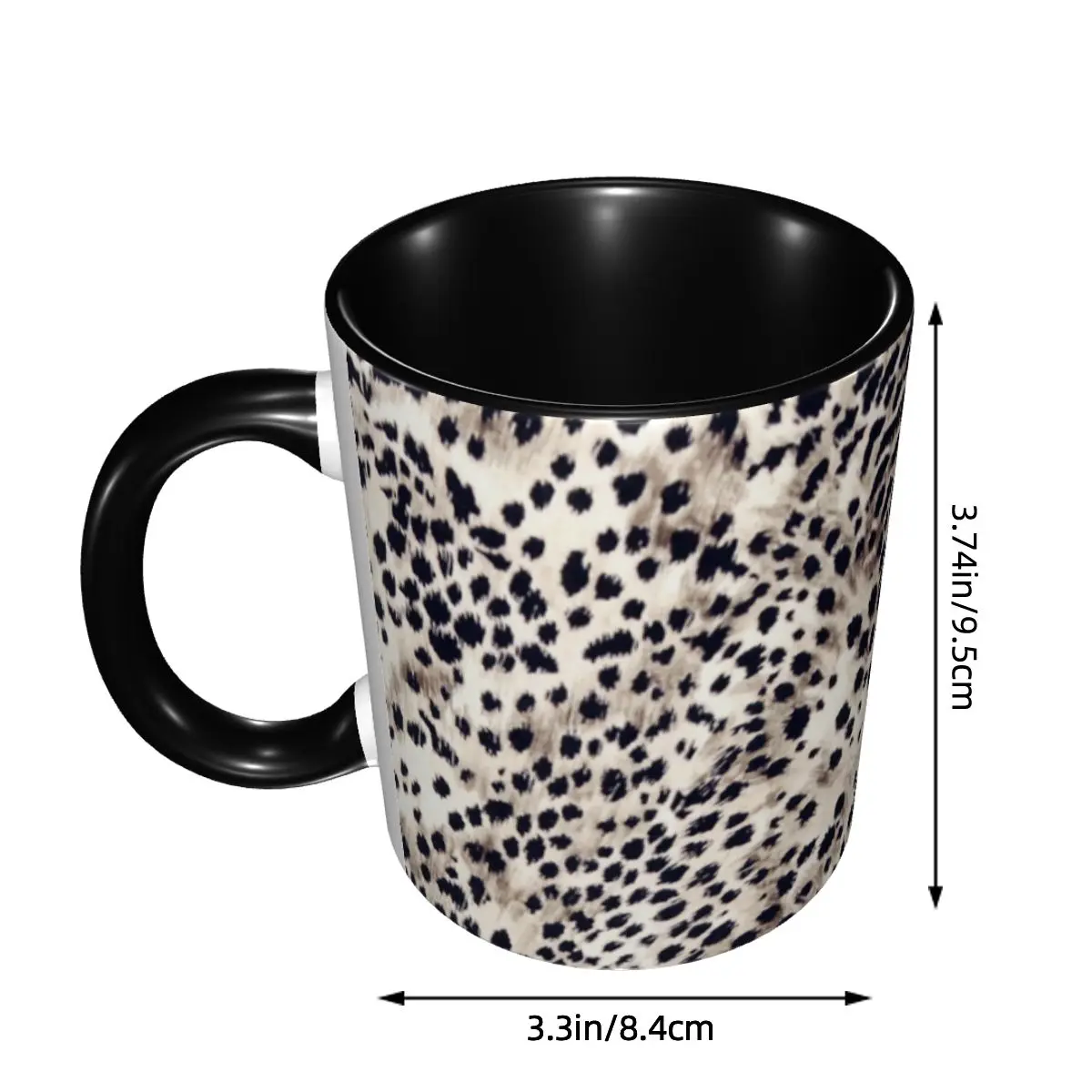 Customized Faux Animal Fur Coffee Mugs DIY Snow Leopard Ceramic Tea Milk Cup