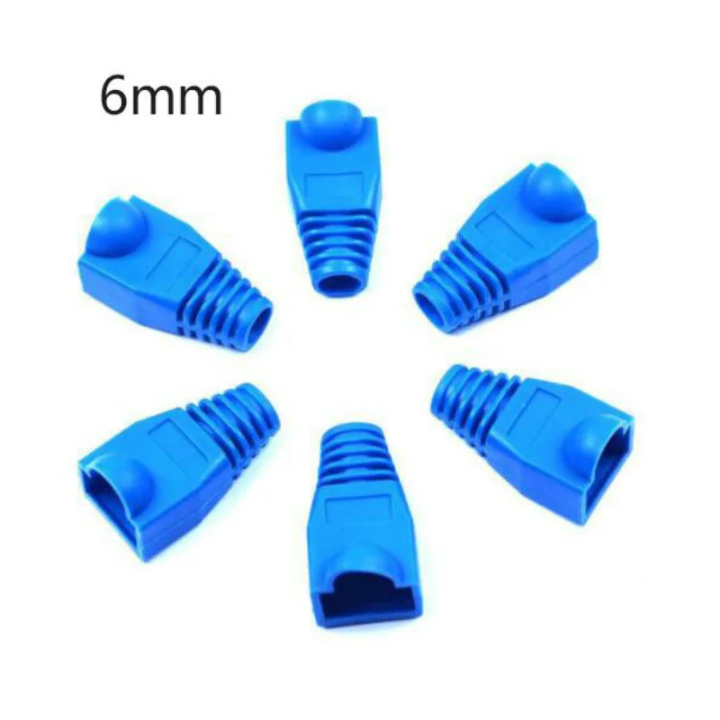 100PCS Strain Relief Boots Connector Plug Cover Cap  for CAT5E/6 Cable Random Color Usb Laptop Pc Case Ethernet Unique RJ45