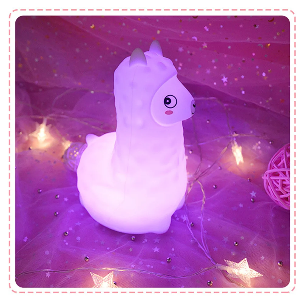 

Alpaca Night Light Cute Lamp For Bedroom Decor Soft Illumination Kids Room Bathroom Living Room Charging Desktop Light