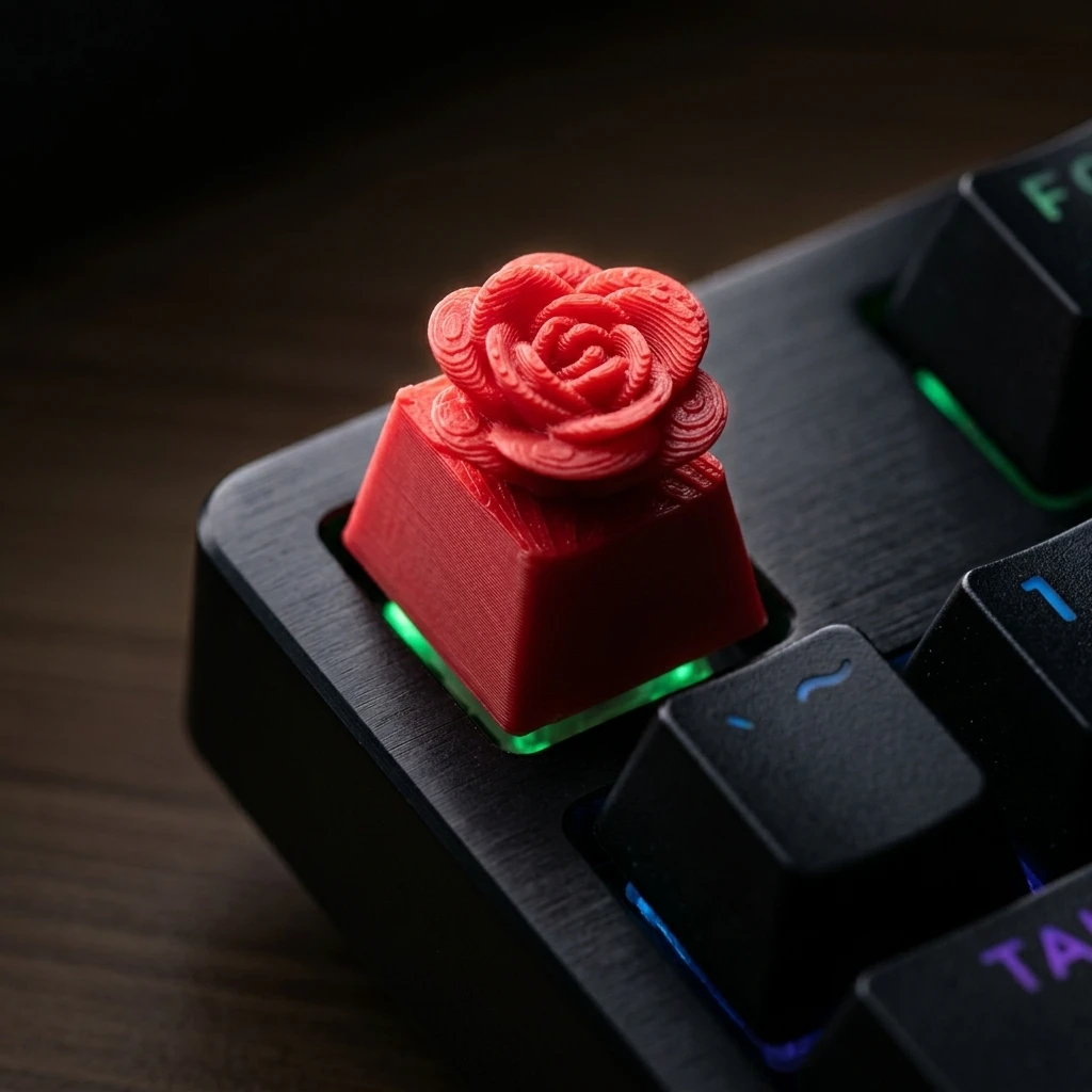 Red Rose Personality Mechanical keyboard keycaps Custom Keycaps Cross Axis PC Gaming Keyboard Peripherals Collection Gift