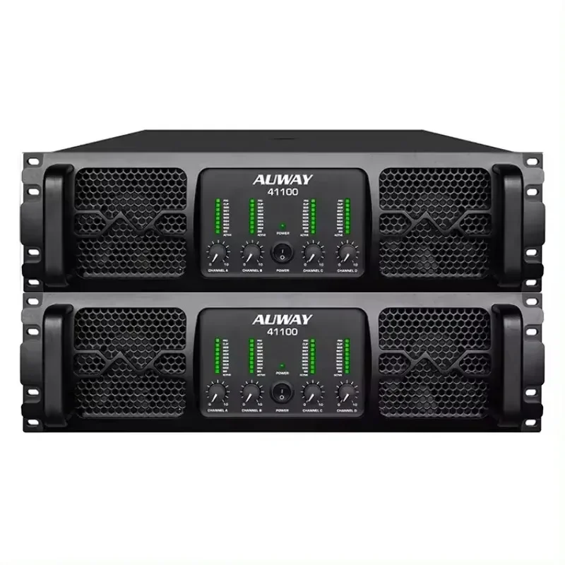 41100 Power Amplifier Class H 3U 4 Channel Digital Stereo Power Amplifier Audio 1100w High Power Amplifiers Linear