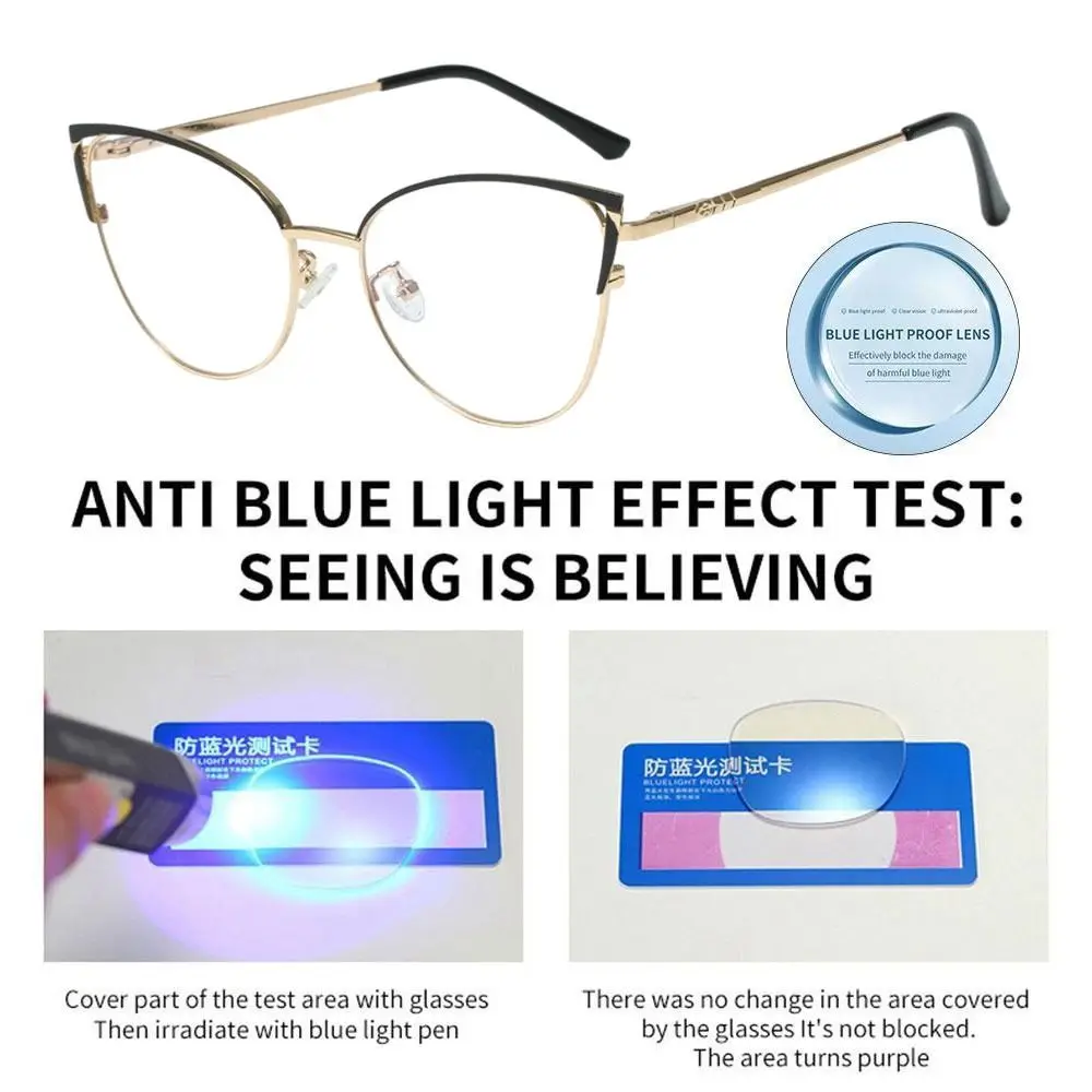 Comfortable Blue Ray Blocking Anti-Blue Light Glasses Eye Protection Metal Square Eyeglasses Ultralight Computer Goggles Office