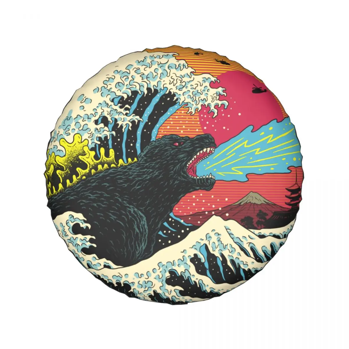Japanese Fashion Retro Wave Kaiju Spare Wheel Tire Cover for Honda CRV Monster Jeep RV SUV Camper 14\