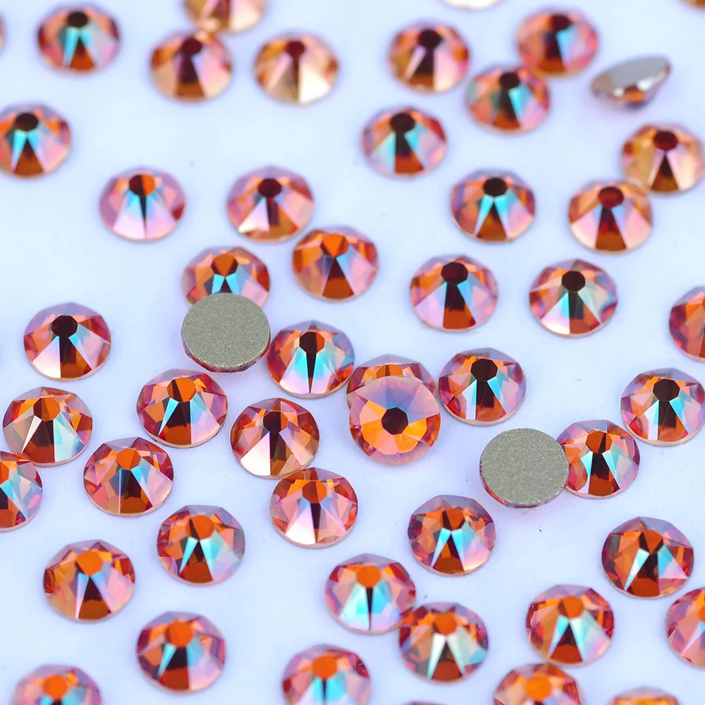 PUBRILEX-Crystal 288 Stück Glas-Strass Nicht-Hotfix Flache Rückseite Strasssteine DIY Nagelkunst Handwerk Kleidungsdekoration 8 Große 8 Kleine 2088 – Detail 2
