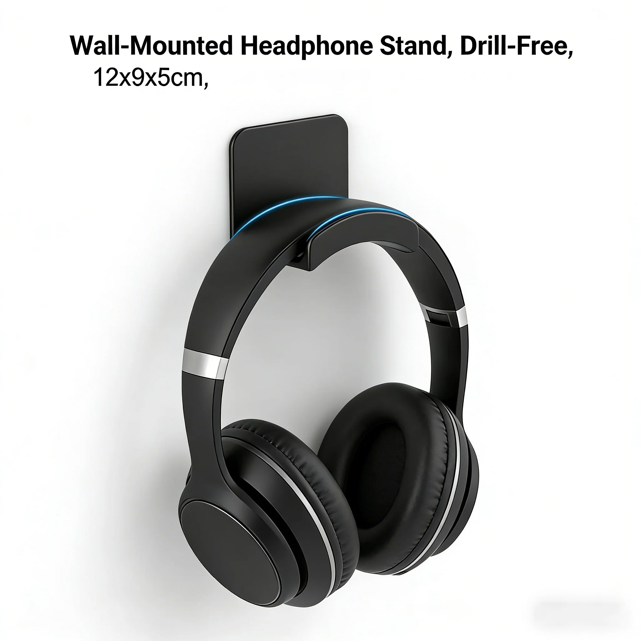 

Настенные подставки для наушников, 4 шт., без сверления. 12x9 см, экономит место для стола, черный