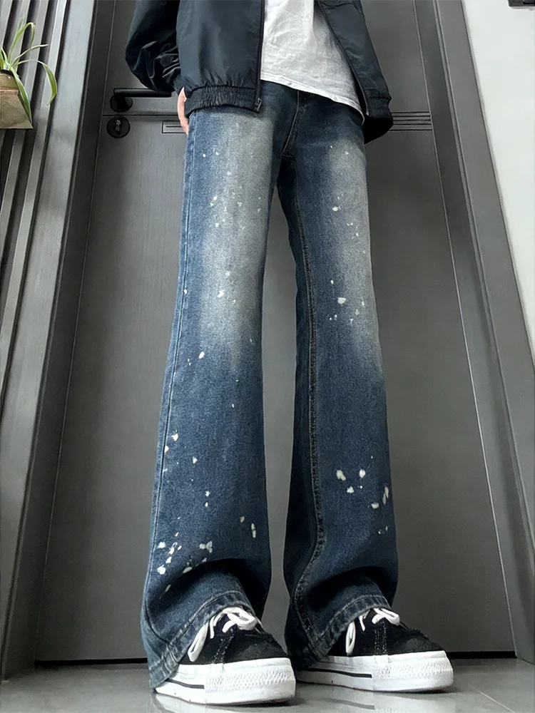 

Men's Gradient Slim Fit Jeans High Waist Straight Leg Cotton Polyester Blend Resistant Wear Casual Jeans Spray Ink Style