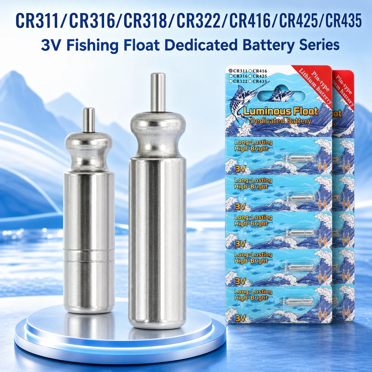 5 PCS CR311 CR316 CR322 CR425 CR435 CR416 Lithium Batteries for Luminous Fishing Floats and Night Fishing Float Accessories