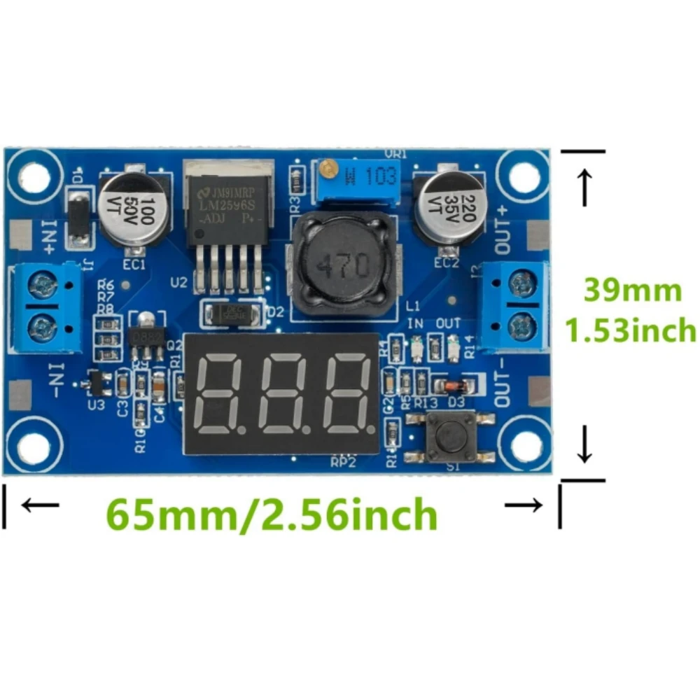 LM2596 Buck Converter with Voltmeter Display Buck Module DC-DC 4.0-40V to 1.25-37V 2A Voltage Adjustable Buck Converter Module