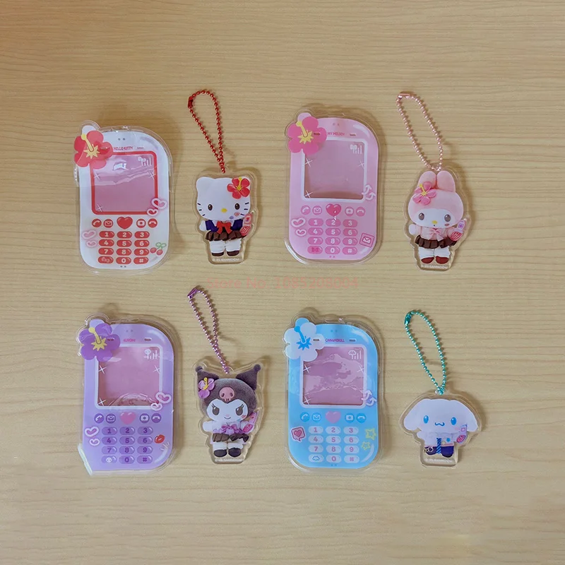 Novo genuíno estilo do telefone móvel pingente acessórios acrílico pingente torcido ovo dos desenhos animados melodia kuromi hellokitty cápsula brinquedos