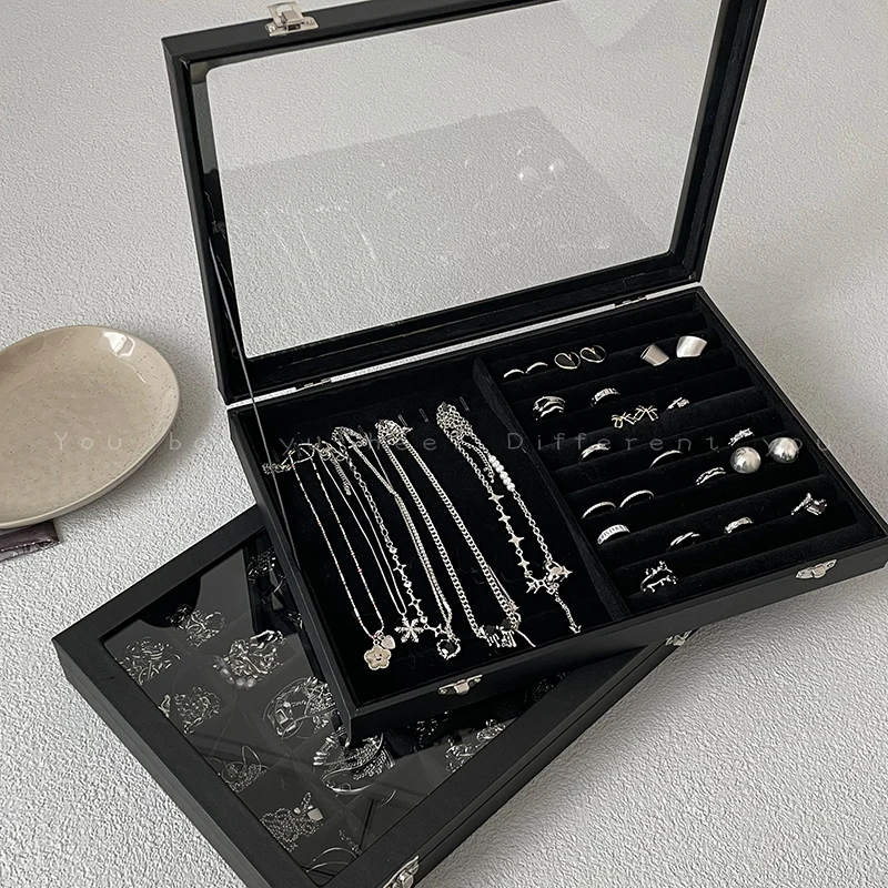 High-End Transparent Jewelry Box - Protects Your Accessories in Style, Perfect for Earrings and Necklaces.